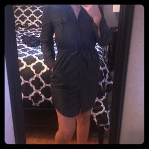 Long- sleeve button-up dress